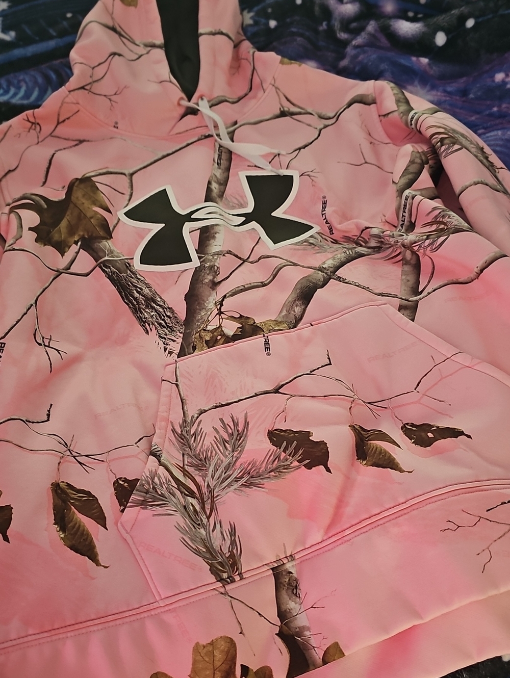 Under Armour Women's Camo Hoodie in Pink Size Large